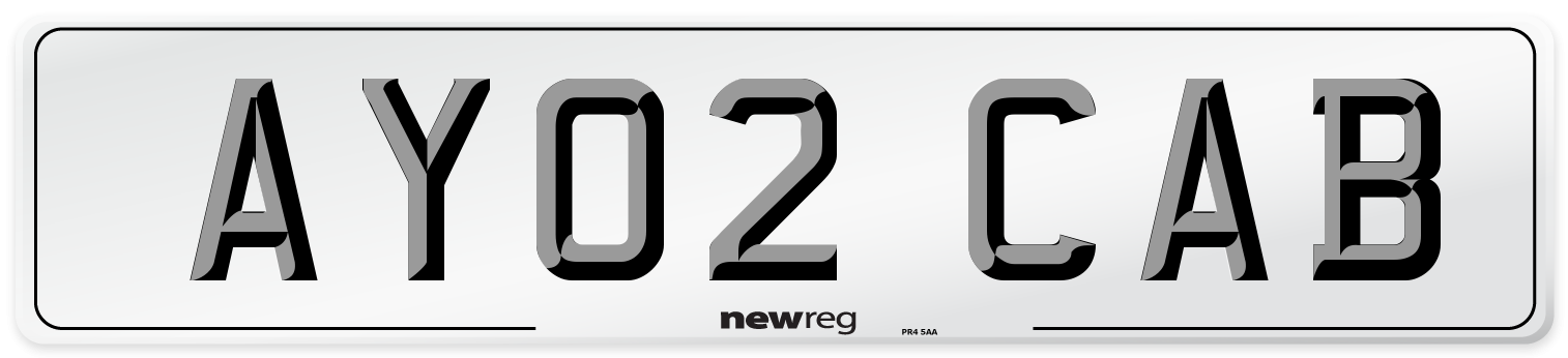AY02 CAB Number Plate from New Reg